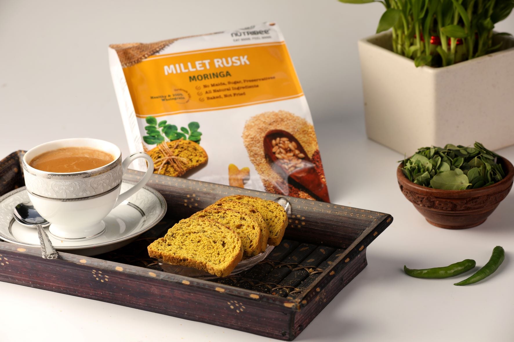 Multigrain Millet Rusk - Moringa Leaf | Refined Sugar-Free | Healthy Diet Toast | Immunity Boosting | No Maida and Sugar | No Preservatives
