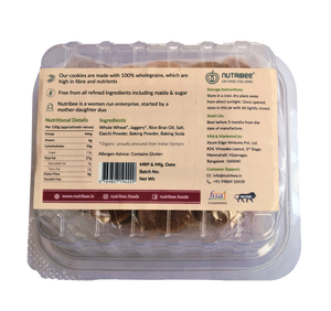 100% Whole Wheat Jaggery Elaichi Cookies | Refined Sugar-Free | Eggless | No Maida | No Preservatives | Fibre Rich | 180g x 2 Pack