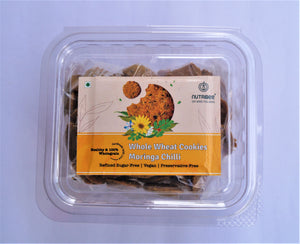 100% Whole Wheat Moringa Chilli Cookies | Refined Sugar-Free | Eggless | No Maida | No Preservatives | Fibre Rich | 180g x 2 Pack