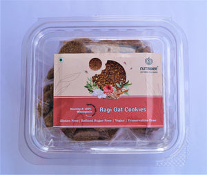 Gluten-Free Ragi Oats Cookies | Refined Sugar-Free | Eggless | No Maida | No Preservatives | Fibre Rich | 180g x 2 Pack