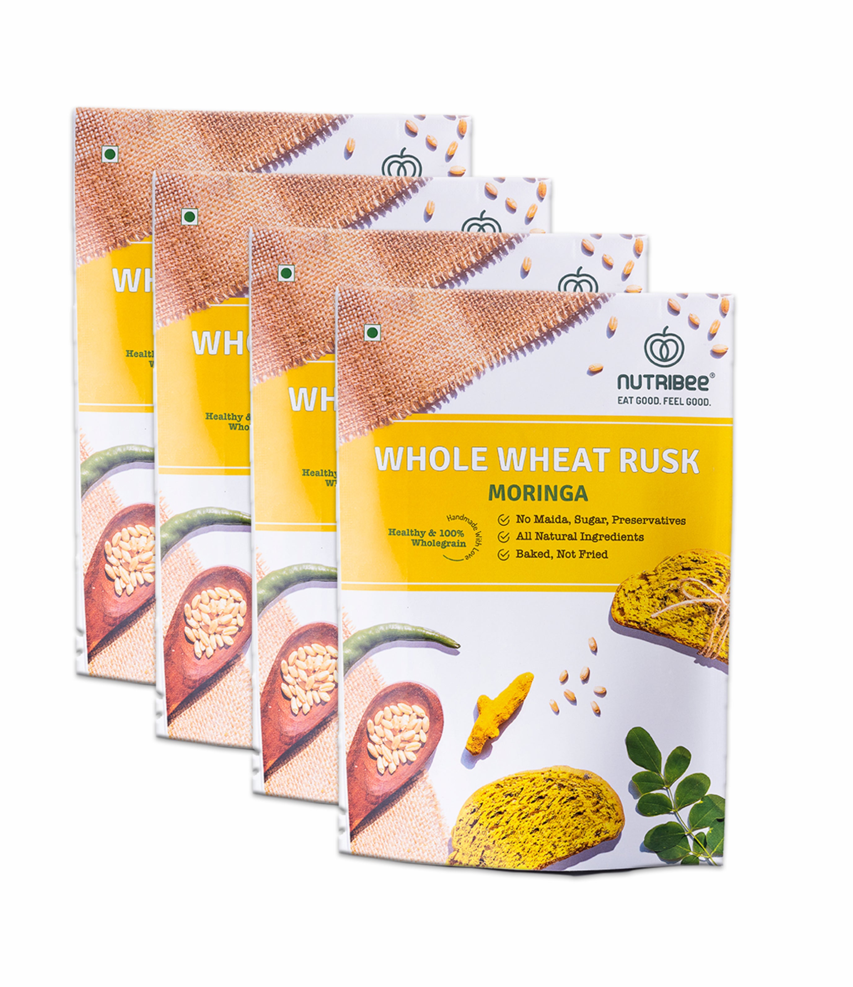 100% Whole Wheat Atta Rusk - Moringa Leaf | Refined Sugar-Free | Healthy Diet Toast | Immunity Boosting | No Maida and Sugar | No Preservatives