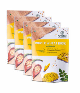 100% Whole Wheat Atta Rusk - Moringa Leaf | Refined Sugar-Free | Healthy Diet Toast | Immunity Boosting | No Maida and Sugar | No Preservatives