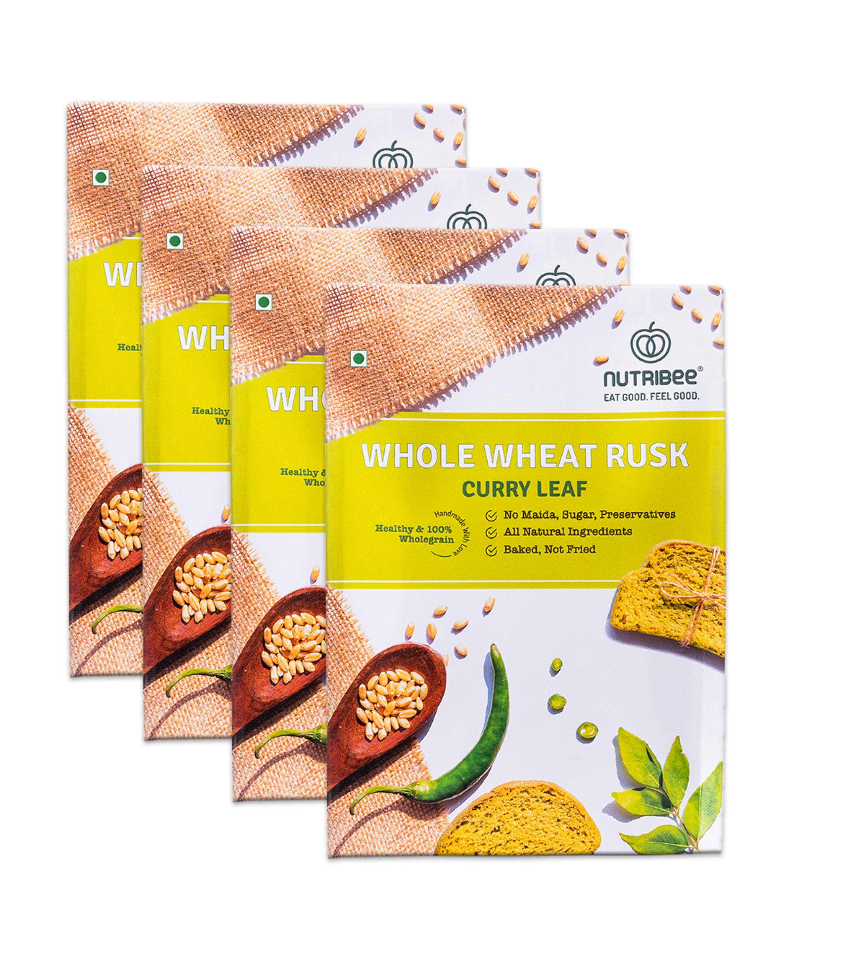 100% Whole Wheat Atta Rusk - Curry Leaf | Refined Sugar-Free | Healthy Diet Toast | No Maida and Sugar | No Preservatives