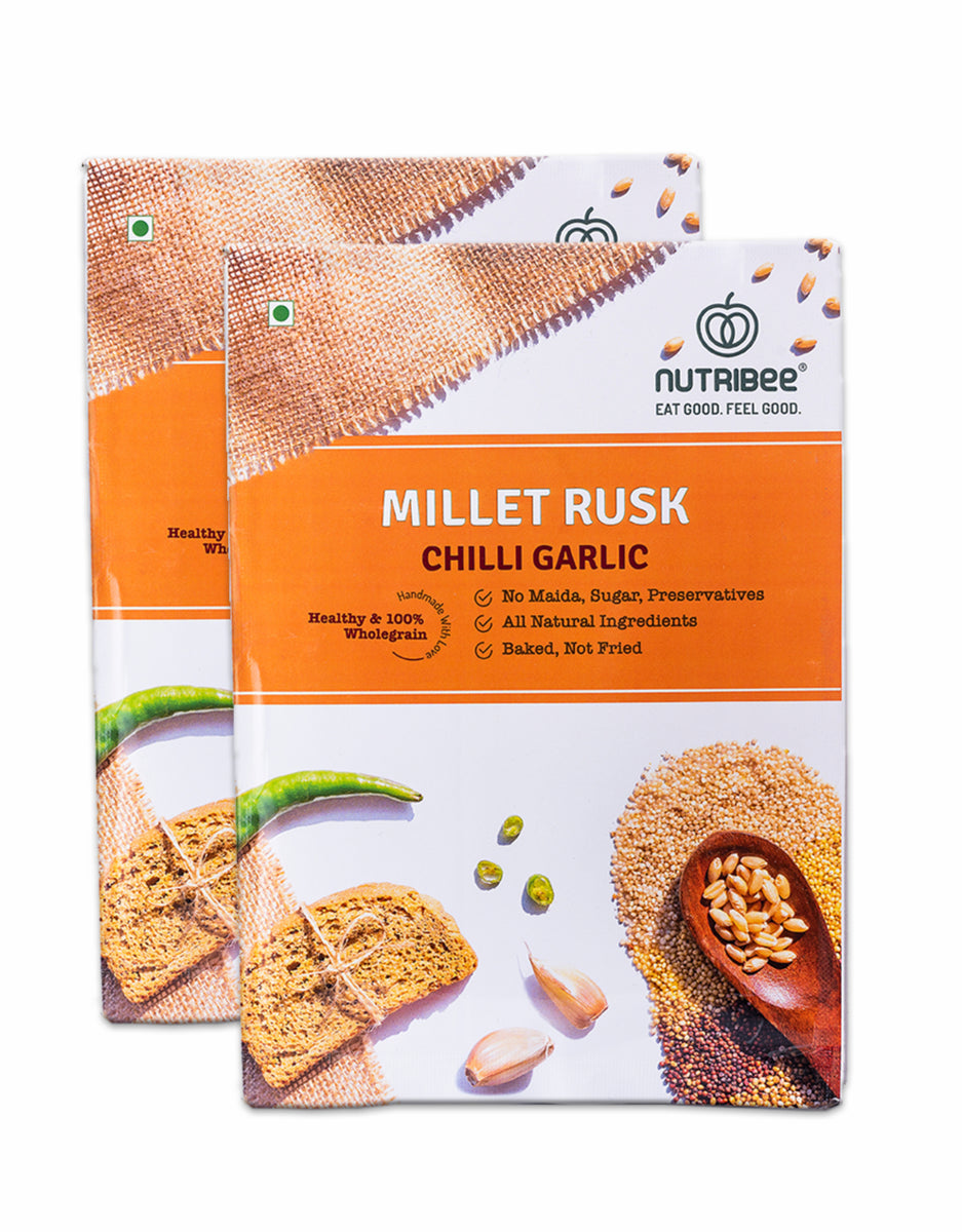 Chilli Rusk Multigrain Millet Rusk - Chilli Garlic | Refined Sugar-Free | Healthy ...