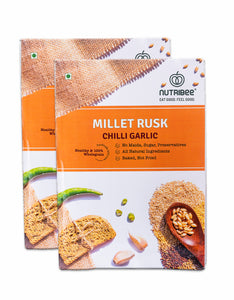 Multigrain Millet Rusk - Chilli Garlic | Refined Sugar-Free | Healthy Diet Toast | No Maida and Sugar | No Preservatives