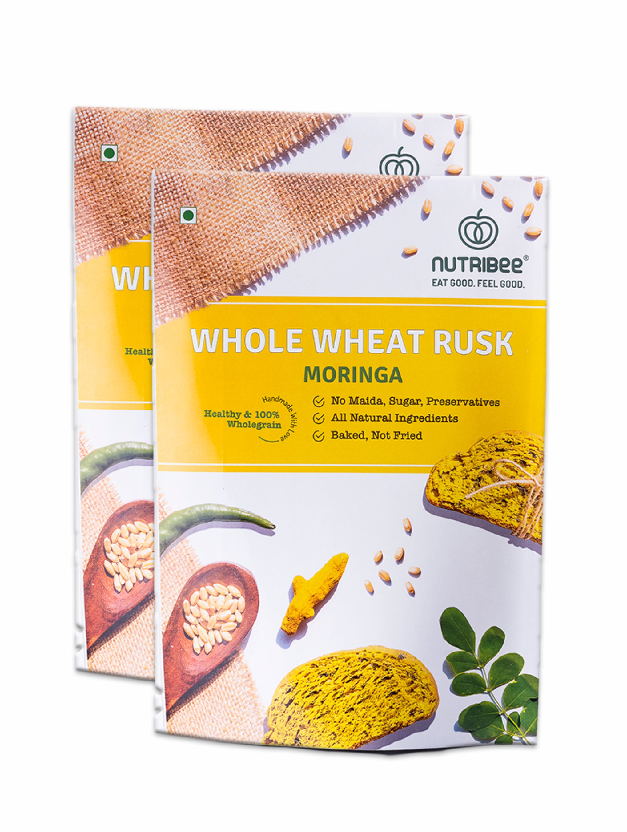 100% Whole Wheat Atta Rusk - Moringa Leaf | Refined Sugar-Free | Healthy Diet Toast | Immunity Boosting | No Maida and Sugar | No Preservatives