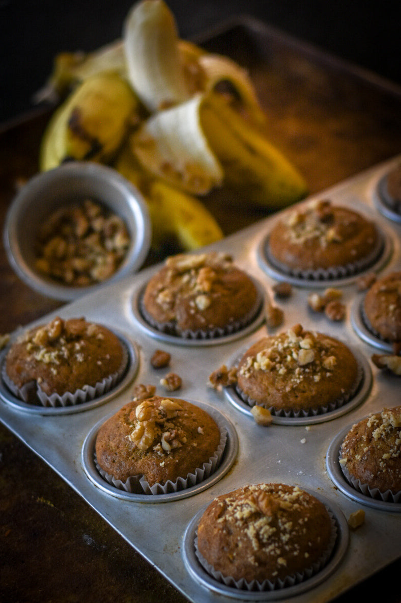 100% Whole Wheat Banana Walnut Muffins | Refined Sugar-Free | Eggless | No Maida | No Preservatives | Fibre Rich | 50g x 4 Muffins (Available only in Bangalore)