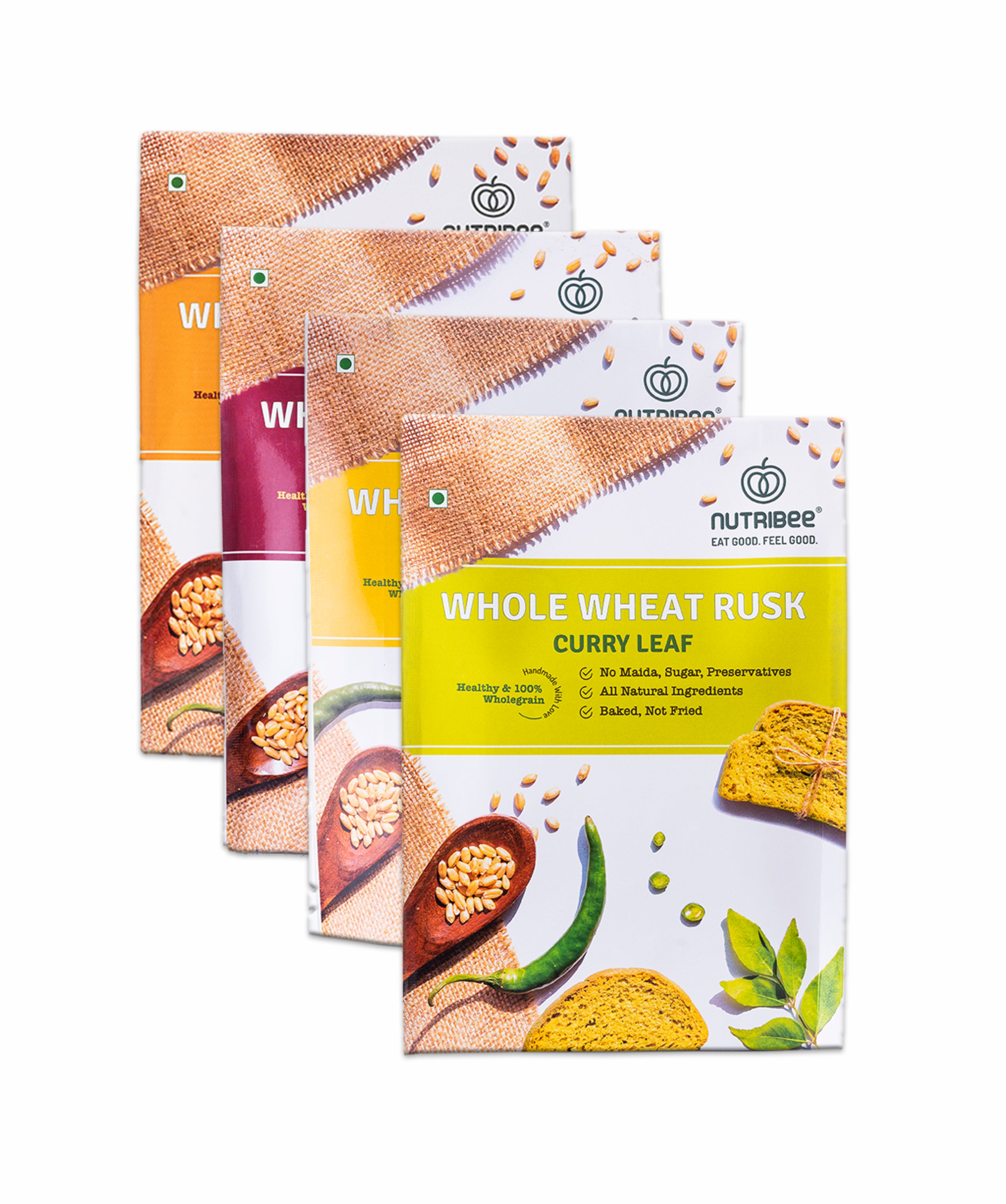 100% Whole Wheat Atta Rusk - 4 Pack Assorted | Refined Sugar-Free | Healthy Diet Toast | No Maida and Sugar | No Preservatives